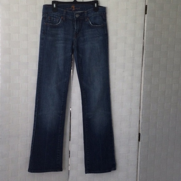 7 for All Mankind Denim Women's Jeans Boot Cut Size 26 decorative pockets.  #223 - Picture 1 of 9